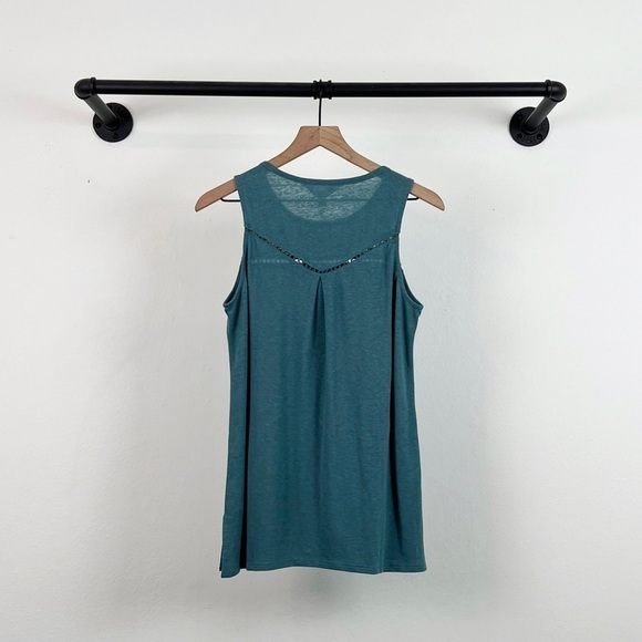 NWT StitchFix Market & Spruce Linen Blend Embroidered Round Neck Tank Top - Picture 4 of 4